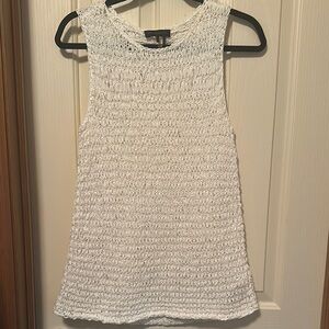 Cream Smocked Donna Karen Tank Top with Airy Design, size small